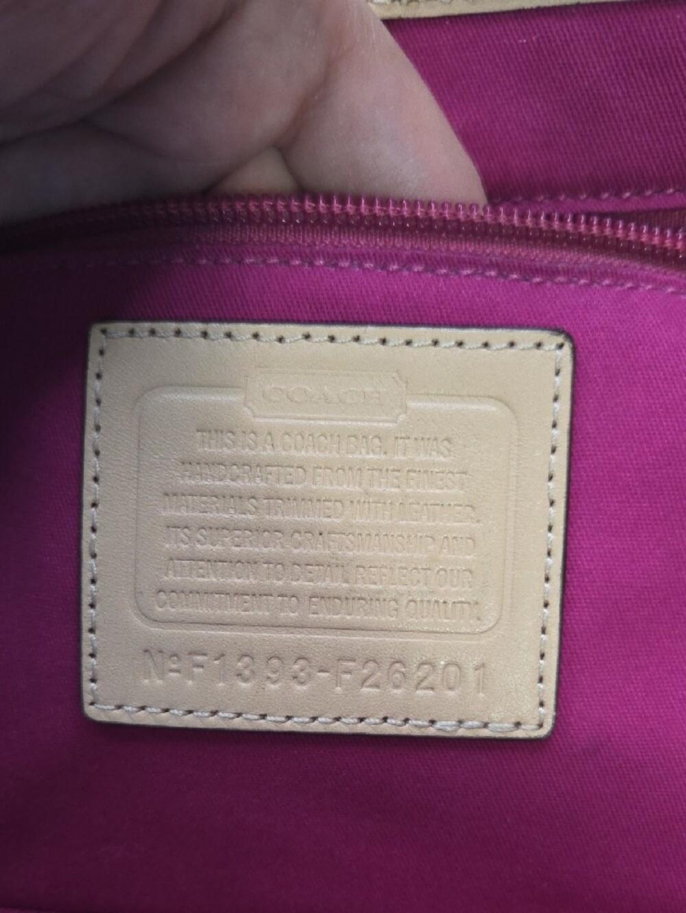 Coach Park Metro Dream C Pink Signature Canvas Tote with Tan Trim - Picture 6 of 13